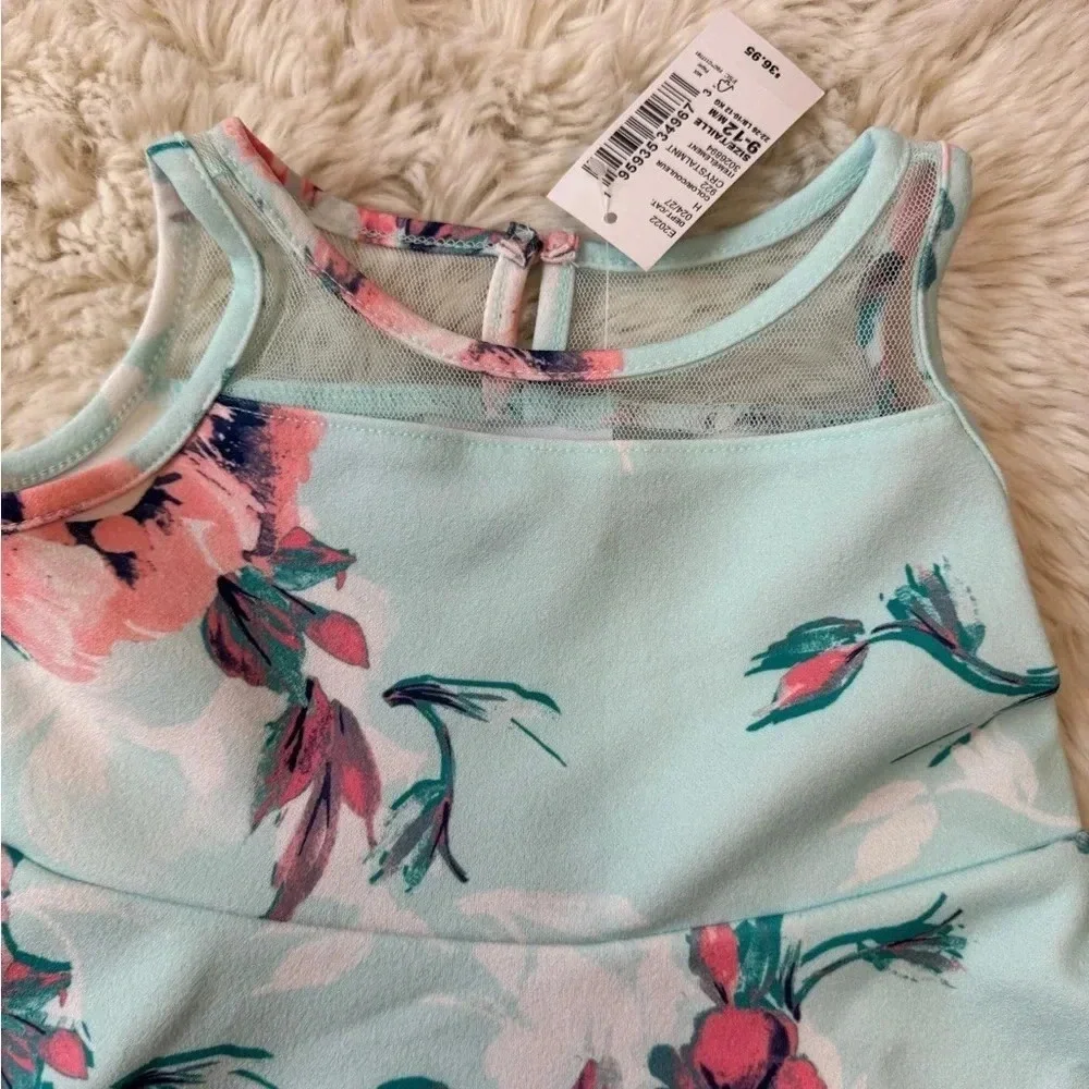 The Children’s Place floral mesh stretch dress size 9-12 months